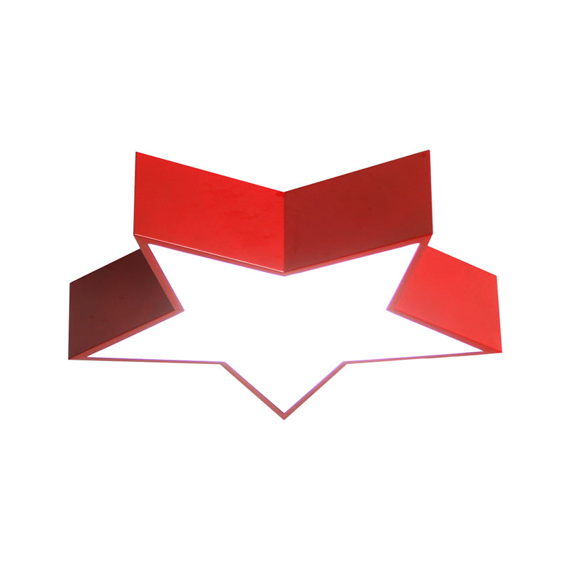 Red Pentastar Flush Ceiling Light Minimalist LED Acrylic Flush Mount Lighting for Meeting Room Clearhalo 'Ceiling Lights' 'Close To Ceiling Lights' 'Close to ceiling' 'Flush mount' Lighting' 2010794