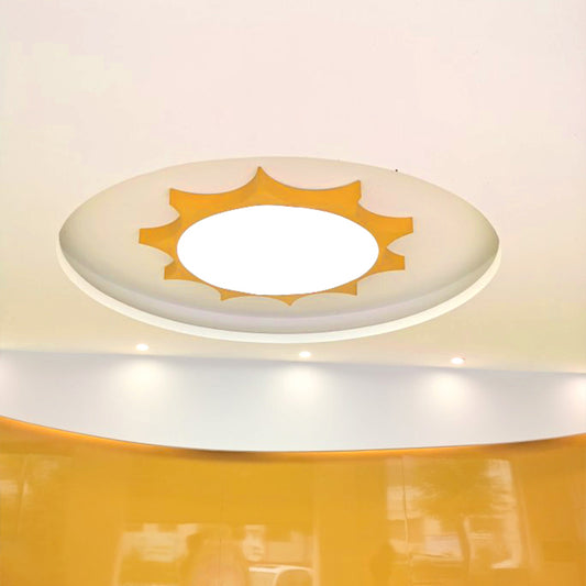 Simple LED Flush Mount Lamp Yellow Sun Ceiling Light Fixture with Acrylic for Kindergarten Yellow Clearhalo 'Ceiling Lights' 'Close To Ceiling Lights' 'Close to ceiling' 'Flush mount' Lighting' 2010800