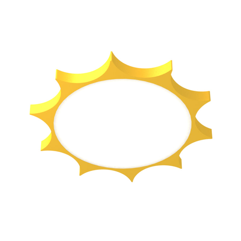 Simple LED Flush Mount Lamp Yellow Sun Ceiling Light Fixture with Acrylic for Kindergarten Clearhalo 'Ceiling Lights' 'Close To Ceiling Lights' 'Close to ceiling' 'Flush mount' Lighting' 2010804