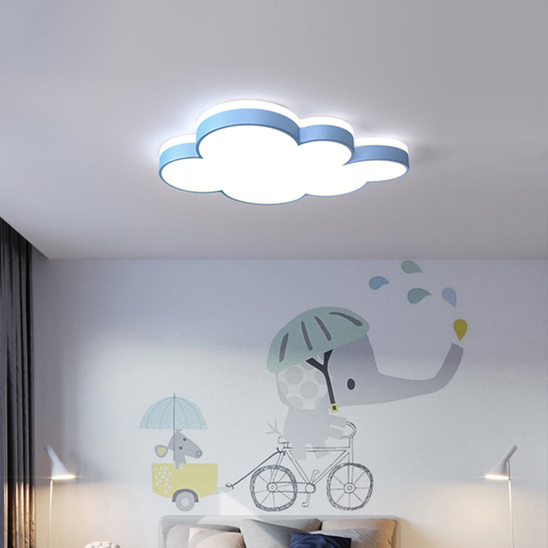 Cloud Flush Light Fixture Contemporary Acrylic LED Bedroom Close to Ceiling Lamp Blue Clearhalo 'Ceiling Lights' 'Close To Ceiling Lights' 'Close to ceiling' 'Flush mount' Lighting' 2010810
