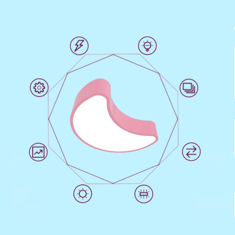 Acrylic Moon Chandelier Lamp Modernist LED Suspension Pendant Light for Kindergarten Pink Clearhalo 'Ceiling Lights' 'Chandeliers' Lighting' options 2010881_9e6a7ce5-3c27-49b4-a7ad-dbd8f6672e12