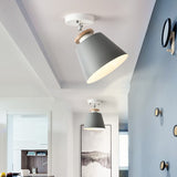 Simple Barrel Semi Flush Ceiling Light Metal 1 Light Corridor Flexible Semi Mount Lighting Grey Clearhalo 'Ceiling Lights' 'Close To Ceiling Lights' 'Close to ceiling' 'Semi-flushmount' Lighting' 2010894