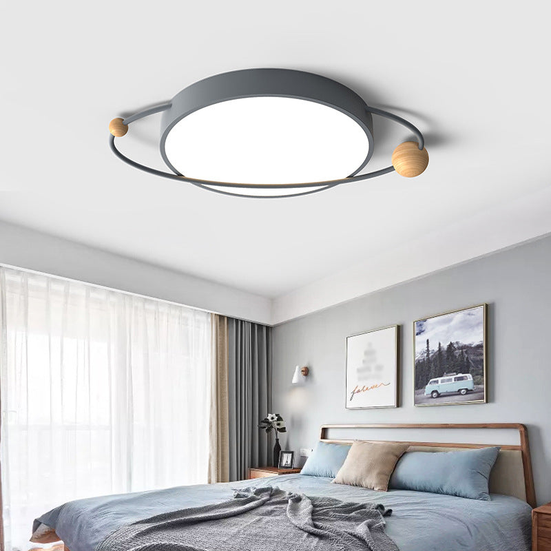 Ringed Planet Acrylic Flush Light Modernist LED Close to Ceiling Lamp for Bedroom Grey Clearhalo 'Ceiling Lights' 'Close To Ceiling Lights' 'Close to ceiling' 'Flush mount' Lighting' 2010899
