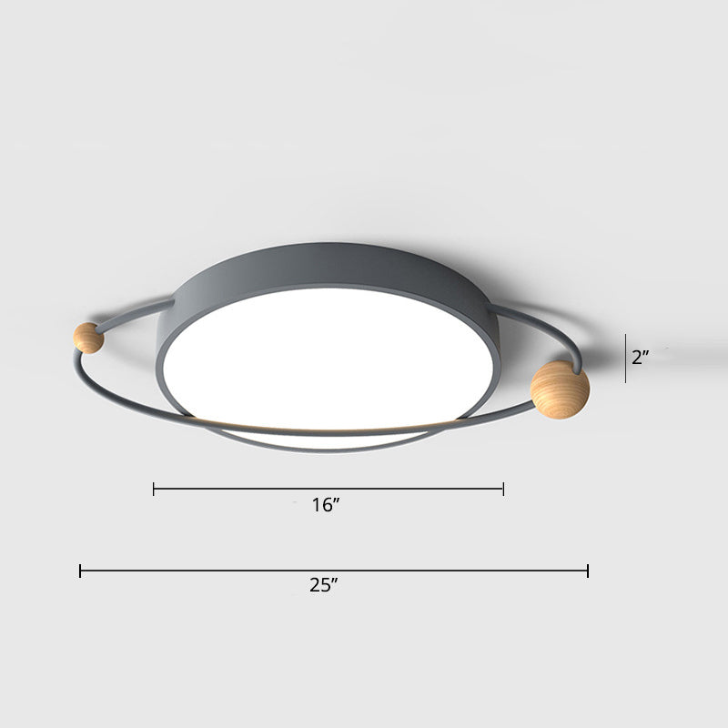 Ringed Planet Acrylic Flush Light Modernist LED Close to Ceiling Lamp for Bedroom Clearhalo 'Ceiling Lights' 'Close To Ceiling Lights' 'Close to ceiling' 'Flush mount' Lighting' 2010902