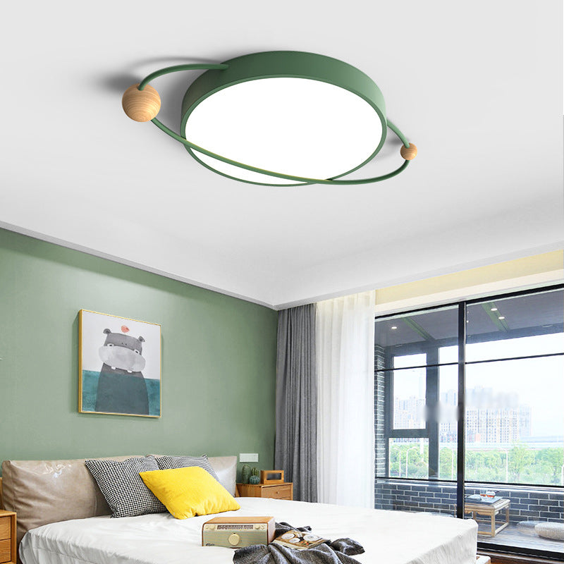 Ringed Planet Acrylic Flush Light Modernist LED Close to Ceiling Lamp for Bedroom Green Clearhalo 'Ceiling Lights' 'Close To Ceiling Lights' 'Close to ceiling' 'Flush mount' Lighting' 2010903
