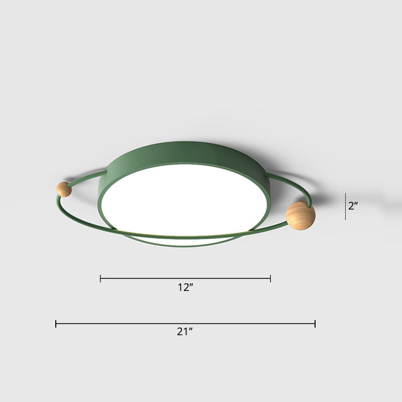 Ringed Planet Acrylic Flush Light Modernist LED Close to Ceiling Lamp for Bedroom Clearhalo 'Ceiling Lights' 'Close To Ceiling Lights' 'Close to ceiling' 'Flush mount' Lighting' 2010904