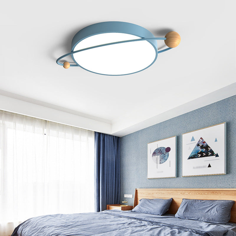 Ringed Planet Acrylic Flush Light Modernist LED Close to Ceiling Lamp for Bedroom Blue Clearhalo 'Ceiling Lights' 'Close To Ceiling Lights' 'Close to ceiling' 'Flush mount' Lighting' 2010906