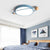 Ringed Planet Acrylic Flush Light Modernist LED Close to Ceiling Lamp for Bedroom Blue Clearhalo 'Ceiling Lights' 'Close To Ceiling Lights' 'Close to ceiling' 'Flush mount' Lighting' 2010906