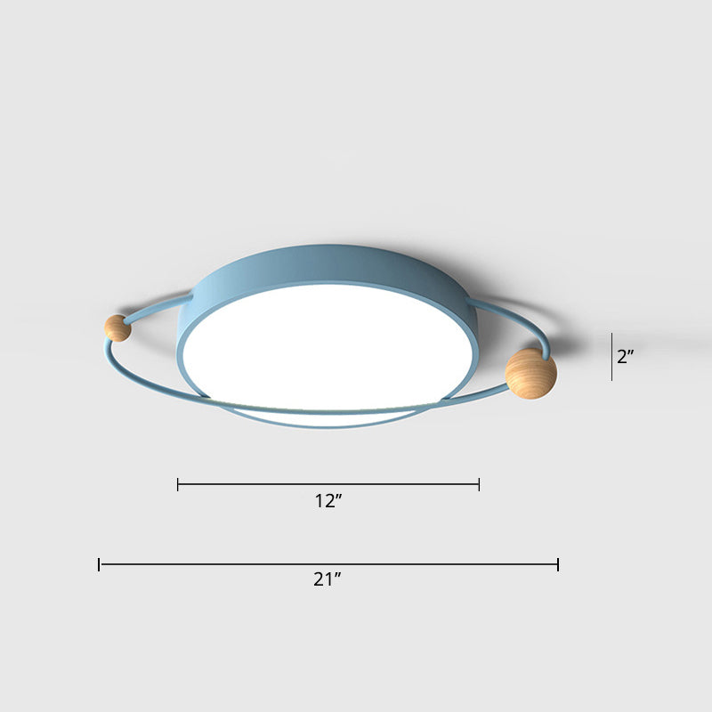 Ringed Planet Acrylic Flush Light Modernist LED Close to Ceiling Lamp for Bedroom Clearhalo 'Ceiling Lights' 'Close To Ceiling Lights' 'Close to ceiling' 'Flush mount' Lighting' 2010907