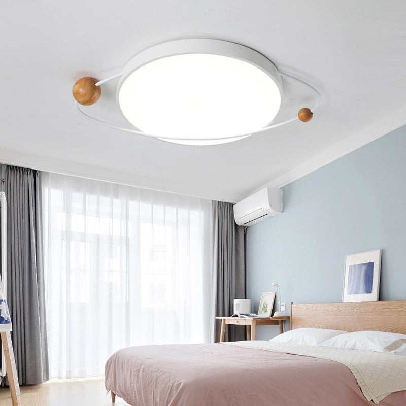 Ringed Planet Acrylic Flush Light Modernist LED Close to Ceiling Lamp for Bedroom White Clearhalo 'Ceiling Lights' 'Close To Ceiling Lights' 'Close to ceiling' 'Flush mount' Lighting' 2010909
