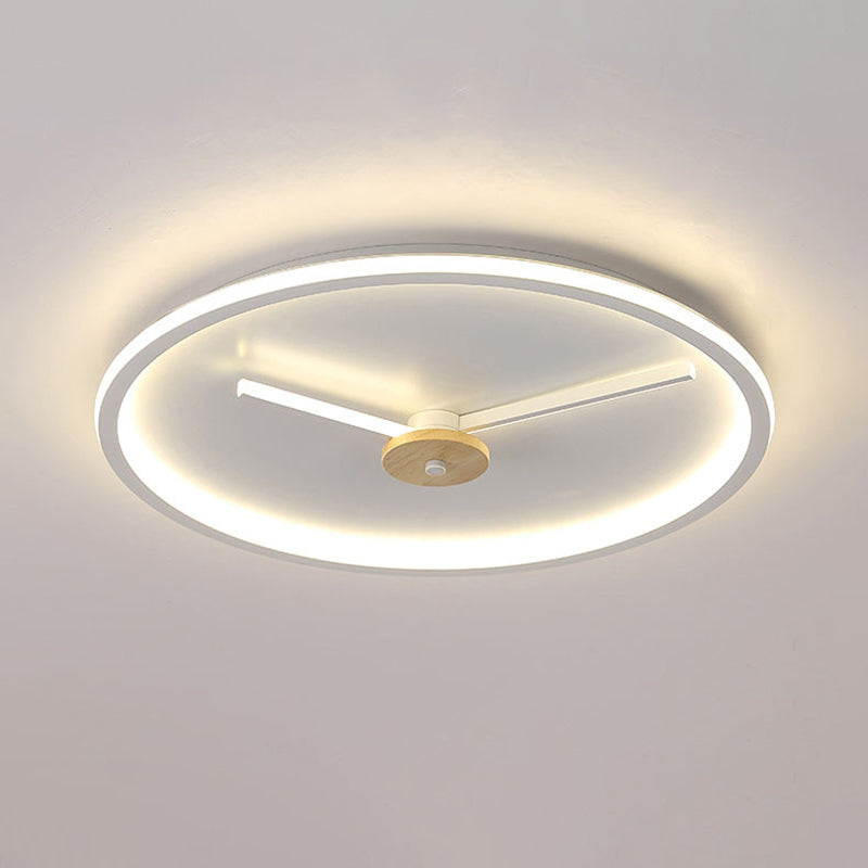 Clock Shaped Flush Mount Lamp Simple Acrylic LED Bedroom Close to Ceiling Light Clearhalo 'Ceiling Lights' 'Close To Ceiling Lights' 'Close to ceiling' 'Flush mount' Lighting' 2010943
