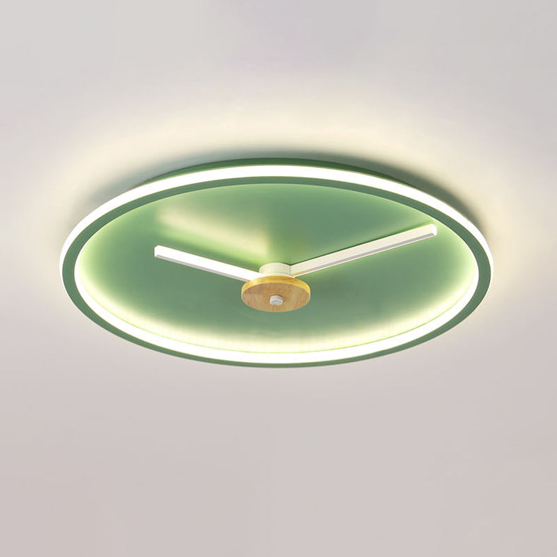 Clock Shaped Flush Mount Lamp Simple Acrylic LED Bedroom Close to Ceiling Light Clearhalo 'Ceiling Lights' 'Close To Ceiling Lights' 'Close to ceiling' 'Flush mount' Lighting' 2010946