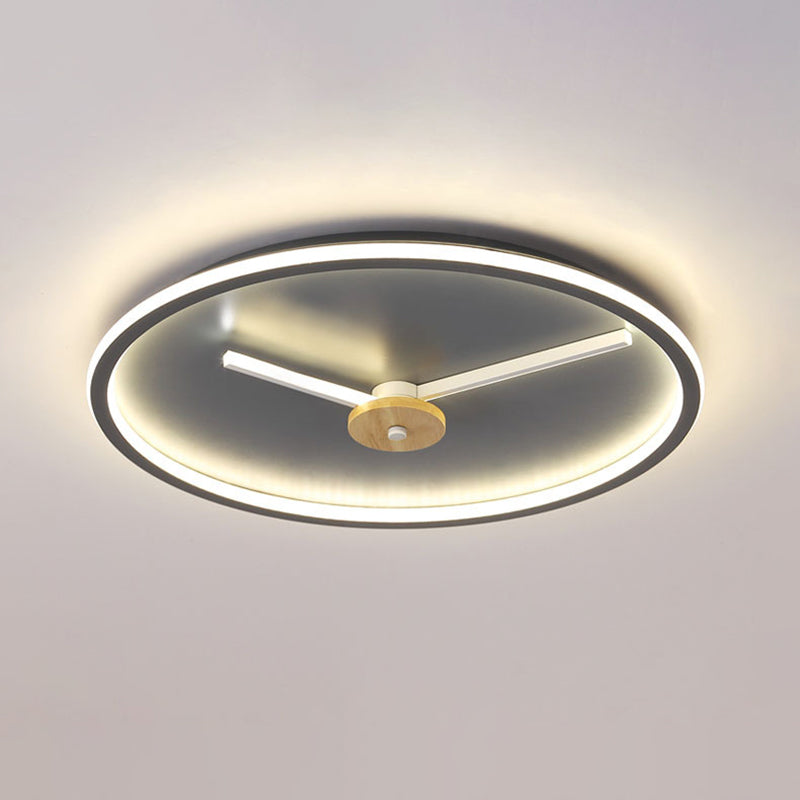 Clock Shaped Flush Mount Lamp Simple Acrylic LED Bedroom Close to Ceiling Light Clearhalo 'Ceiling Lights' 'Close To Ceiling Lights' 'Close to ceiling' 'Flush mount' Lighting' 2010948