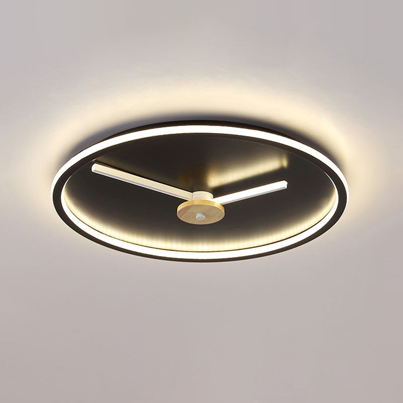 Clock Shaped Flush Mount Lamp Simple Acrylic LED Bedroom Close to Ceiling Light Clearhalo 'Ceiling Lights' 'Close To Ceiling Lights' 'Close to ceiling' 'Flush mount' Lighting' 2010950