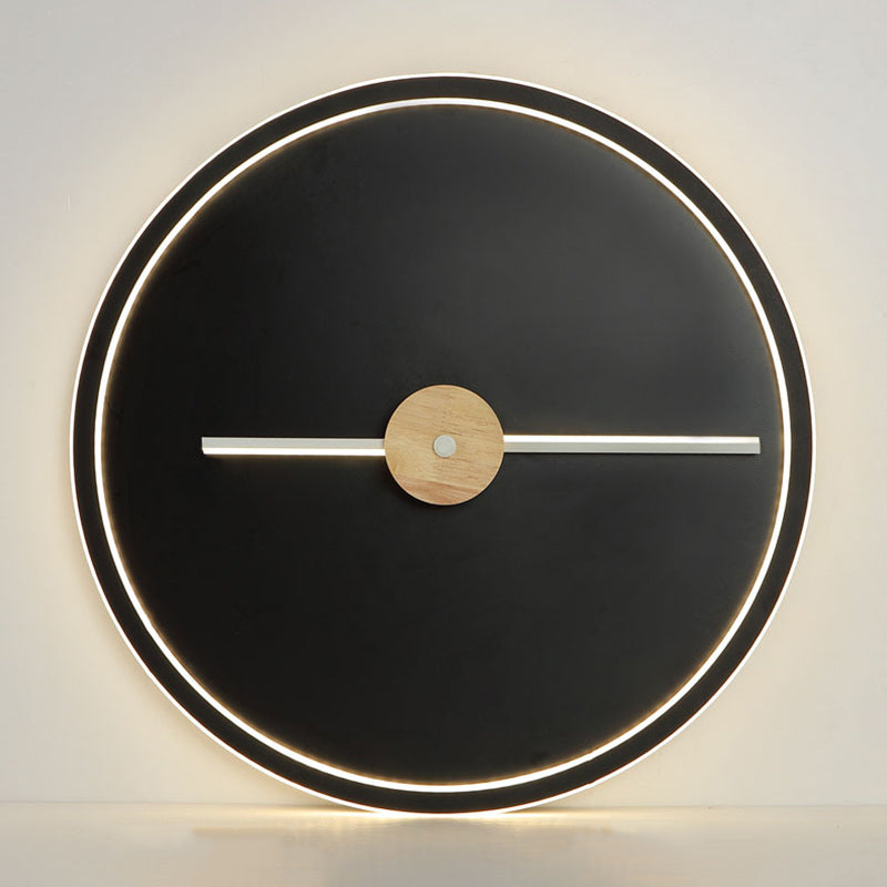 Clock Shaped Flush Mount Lamp Simple Acrylic LED Bedroom Close to Ceiling Light Clearhalo 'Ceiling Lights' 'Close To Ceiling Lights' 'Close to ceiling' 'Flush mount' Lighting' 2010951