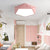 Macaron Pentagon Flush Mount Fixture Acrylic Living Room LED Ceiling Lighting with Hollow-out Design Pink Clearhalo 'Ceiling Lights' 'Close To Ceiling Lights' 'Close to ceiling' 'Flush mount' Lighting' 2010955