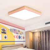 Square Acrylic Flushmount Light Minimalist LED Close to Ceiling Light for Children Bedroom Pink Clearhalo 'Ceiling Lights' 'Close To Ceiling Lights' 'Close to ceiling' 'Flush mount' Lighting' 2010975
