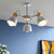 Dome Metal Semi Flush Light Modern Wood Close to Ceiling Lighting with Adjustable Joint 3 Grey Clearhalo 'Ceiling Lights' 'Close To Ceiling Lights' 'Close to ceiling' 'Semi-flushmount' Lighting' 2011046
