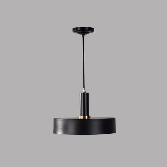 Round Bedroom Drop Lamp Metallic 1-Head Contemporary Hanging Ceiling Light Black Clearhalo 'Ceiling Lights' 'Modern Pendants' 'Modern' 'Pendant Lights' 'Pendants' Lighting' 2011087