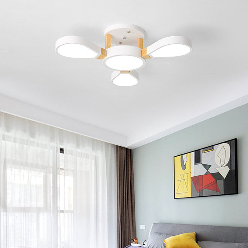 Acrylic Flower Semi Flush Light Fixture Modern Ceiling Lamp for Living Room 4 White Clearhalo 'Ceiling Lights' 'Close To Ceiling Lights' 'Close to ceiling' 'Semi-flushmount' Lighting' 2011111