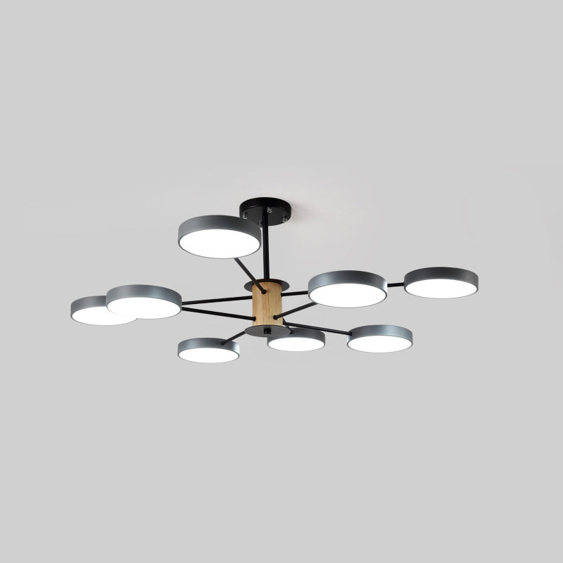 Minimal LED Ceiling Lighting Circle Semi Flush Light with Acrylic Shade for Living Room 8 Grey Clearhalo 'Ceiling Lights' 'Close To Ceiling Lights' 'Close to ceiling' 'Semi-flushmount' Lighting' 2011142