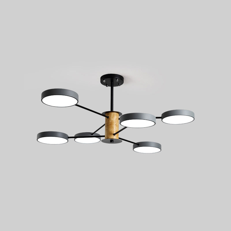 Minimal LED Ceiling Lighting Circle Semi Flush Light with Acrylic Shade for Living Room 6 Grey Clearhalo 'Ceiling Lights' 'Close To Ceiling Lights' 'Close to ceiling' 'Semi-flushmount' Lighting' 2011144