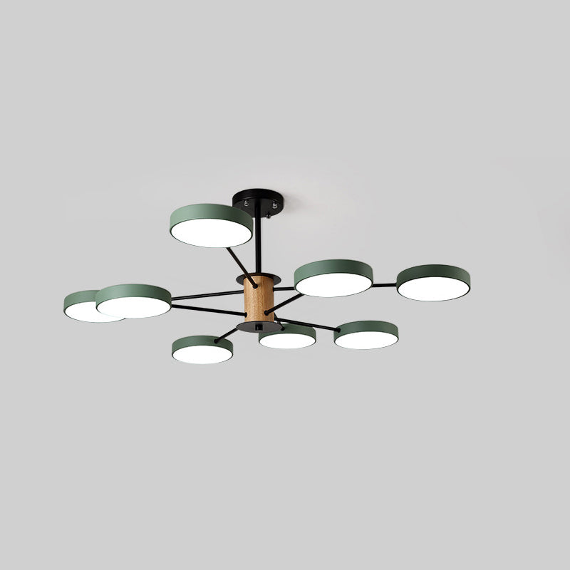 Minimal LED Ceiling Lighting Circle Semi Flush Light with Acrylic Shade for Living Room 8 Green Clearhalo 'Ceiling Lights' 'Close To Ceiling Lights' 'Close to ceiling' 'Semi-flushmount' Lighting' 2011145