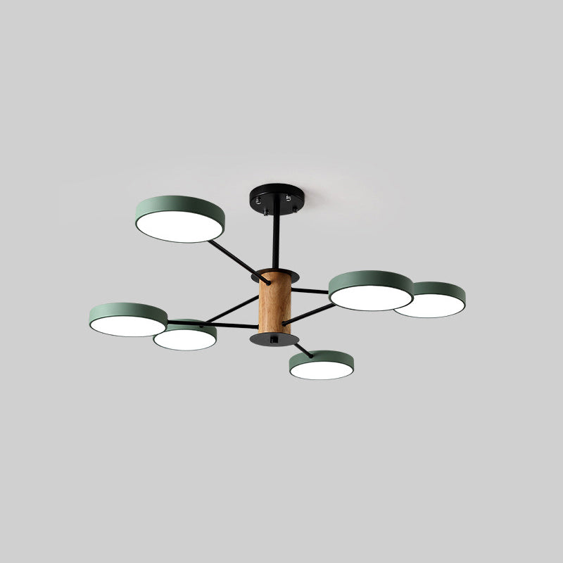 Minimal LED Ceiling Lighting Circle Semi Flush Light with Acrylic Shade for Living Room 6 Green Clearhalo 'Ceiling Lights' 'Close To Ceiling Lights' 'Close to ceiling' 'Semi-flushmount' Lighting' 2011146
