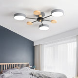 Branching Semi Flush Mount Light Simple Acrylic Bedroom Wood Close to Ceiling Lamp 3 Grey Clearhalo 'Ceiling Lights' 'Close To Ceiling Lights' 'Close to ceiling' 'Semi-flushmount' Lighting' 2011149