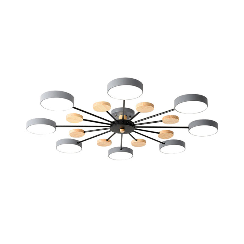 Branching Semi Flush Mount Light Simple Acrylic Bedroom Wood Close to Ceiling Lamp Clearhalo 'Ceiling Lights' 'Close To Ceiling Lights' 'Close to ceiling' 'Semi-flushmount' Lighting' 2011152