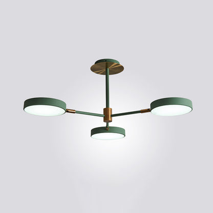 Acrylic Drum Pendant Chandelier Contemporary Suspension Lighting Fixture with Sputnik Design 3 Green Clearhalo 'Ceiling Lights' 'Chandeliers' 'Modern Chandeliers' 'Modern' Lighting' 2011165