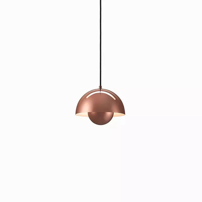 Dome Metal Pendant Lighting Modernist 1 Light Hanging Light Fixture with Inner Orb Shade for Living Room Light Brown Clearhalo 'Ceiling Lights' 'Modern Pendants' 'Modern' 'Pendant Lights' 'Pendants' Lighting' 2011233