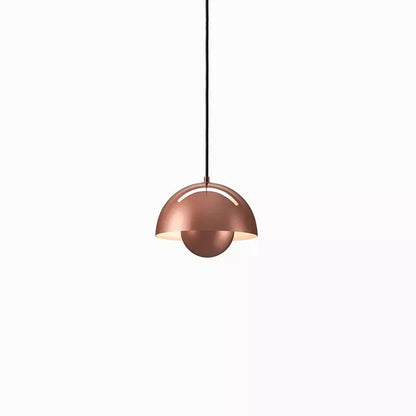 Dome Metal Pendant Lighting Modernist 1 Light Hanging Light Fixture with Inner Orb Shade for Living Room Light Brown Clearhalo 'Ceiling Lights' 'Modern Pendants' 'Modern' 'Pendant Lights' 'Pendants' Lighting' 2011233