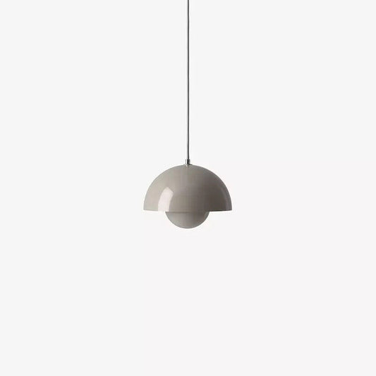 Dome Metal Pendant Lighting Modernist 1 Light Hanging Light Fixture with Inner Orb Shade for Living Room Grey Clearhalo 'Ceiling Lights' 'Modern Pendants' 'Modern' 'Pendant Lights' 'Pendants' Lighting' 2011234