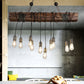 Linear Island Lighting Industrial Gold Finish Wood Pendant Light Fixture with Open Bulb Design Gold 43" Clearhalo 'Cast Iron' 'Ceiling Lights' 'Chandeliers' 'Industrial Chandeliers' 'Industrial' 'Metal' 'Middle Century Chandeliers' 'Rustic Chandeliers' 'Tiffany' Lighting' 2011425