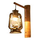 1-Head Wall Light Sconce Coastal Lantern Clear Glass Wall Mount Lighting with Bamboo Backplate Clearhalo 'Art deco wall lights' 'Cast Iron' 'Glass' 'Industrial wall lights' 'Industrial' 'Middle century wall lights' 'Modern' 'Rustic wall lights' 'Tiffany' 'Traditional wall lights' 'Wall Lamps & Sconces' 'Wall Lights' Lighting' 2011512