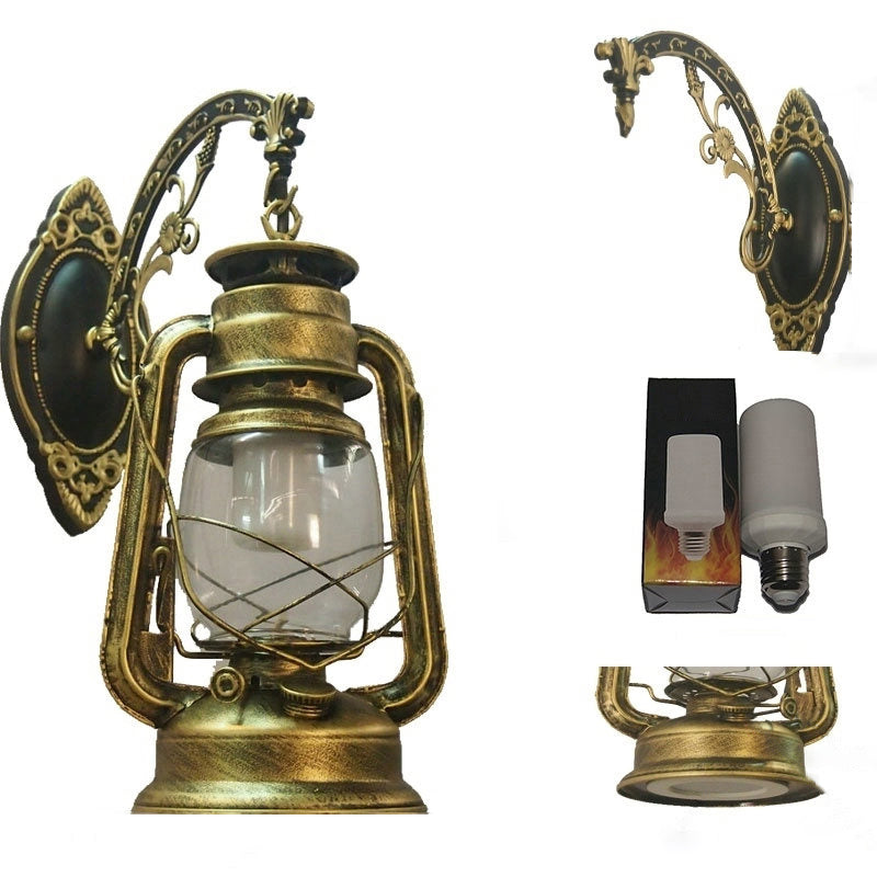 1 Light Wall Mount Lamp Industrial Style Clear Glass Kerosene Metal Wall Lighting Ideas Clearhalo 'Art deco wall lights' 'Cast Iron' 'Glass' 'Industrial wall lights' 'Industrial' 'Middle century wall lights' 'Modern' 'Rustic wall lights' 'Tiffany' 'Traditional wall lights' 'Wall Lamps & Sconces' 'Wall Lights' Lighting' 2011523