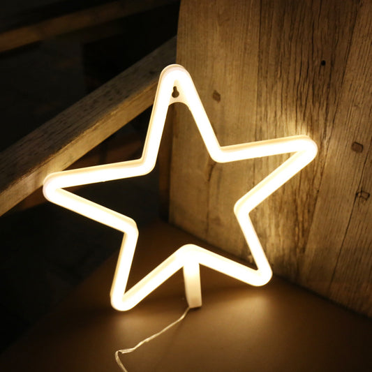 Star Frame Plastic Wall Night Light Cartoon LED White Nightstand Lamp for Decoration Clearhalo 'Night Lights' 'Wall Lights' Lighting' 2011556