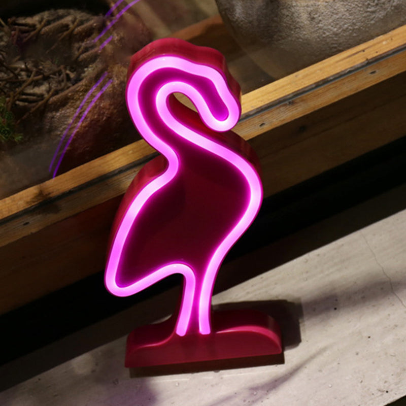 Flamingo Wall Night Lighting Minimalist Plastic LED Bedroom Nightstand Lamp in White Clearhalo 'Modern wall lights' 'Modern' 'Night Lights' 'Wall Lights' Lighting' 2011573