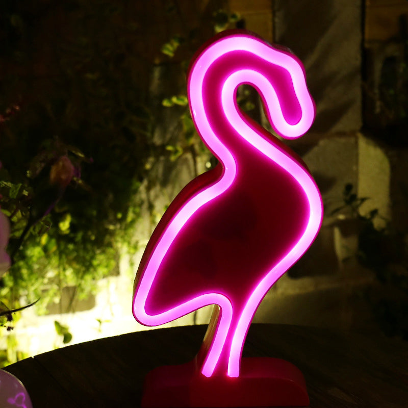 Flamingo Wall Night Lighting Minimalist Plastic LED Bedroom Nightstand Lamp in White Clearhalo 'Modern wall lights' 'Modern' 'Night Lights' 'Wall Lights' Lighting' 2011575