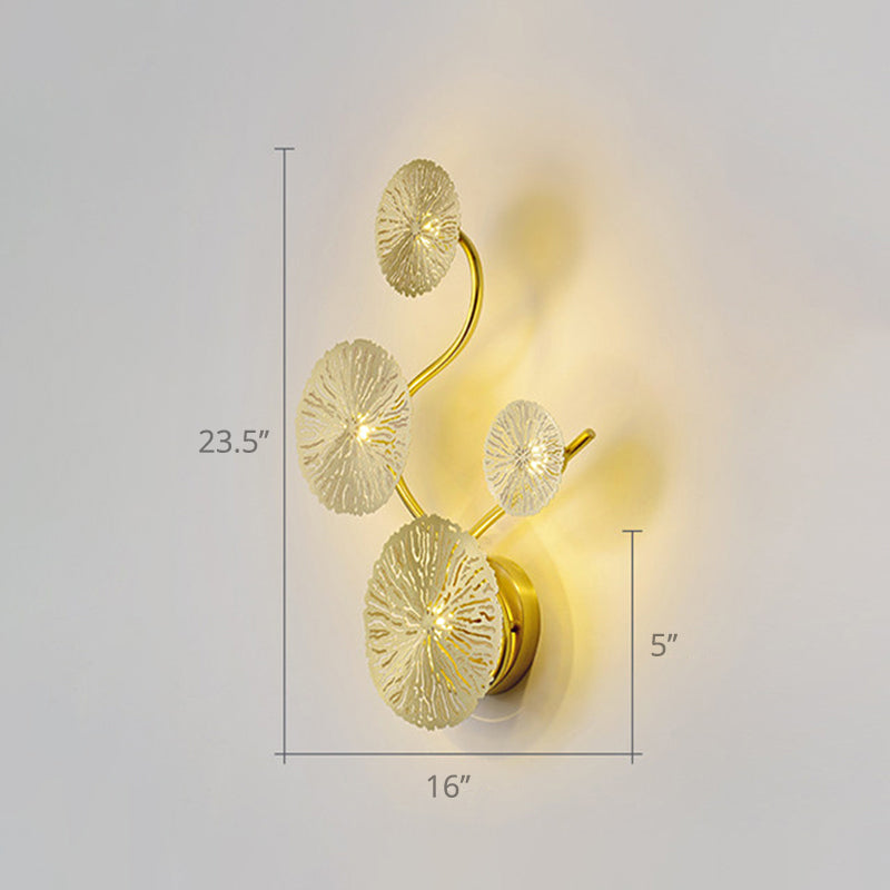 Lotus Leaf Metal Wall Light Sconce Modernity Wall Mounted Lamp for Living Room Clearhalo 'Cast Iron' 'Glass' 'Industrial' 'Modern wall lights' 'Modern' 'Tiffany' 'Traditional wall lights' 'Wall Lamps & Sconces' 'Wall Lights' Lighting' 2011585