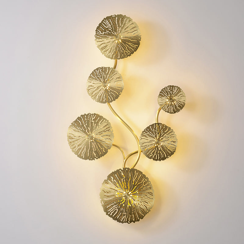 Lotus Leaf Metal Wall Light Sconce Modernity Wall Mounted Lamp for Living Room Clearhalo 'Cast Iron' 'Glass' 'Industrial' 'Modern wall lights' 'Modern' 'Tiffany' 'Traditional wall lights' 'Wall Lamps & Sconces' 'Wall Lights' Lighting' 2011587