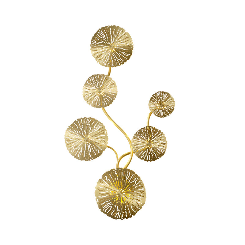 Lotus Leaf Metal Wall Light Sconce Modernity Wall Mounted Lamp for Living Room Clearhalo 'Cast Iron' 'Glass' 'Industrial' 'Modern wall lights' 'Modern' 'Tiffany' 'Traditional wall lights' 'Wall Lamps & Sconces' 'Wall Lights' Lighting' 2011588
