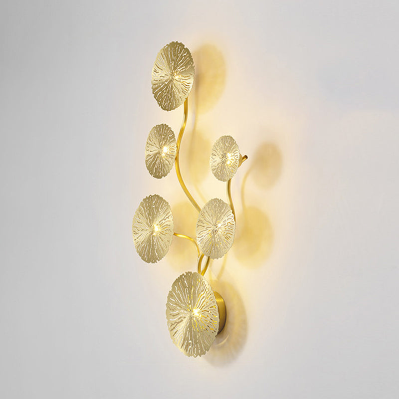 Lotus Leaf Metal Wall Light Sconce Modernity Wall Mounted Lamp for Living Room Clearhalo 'Cast Iron' 'Glass' 'Industrial' 'Modern wall lights' 'Modern' 'Tiffany' 'Traditional wall lights' 'Wall Lamps & Sconces' 'Wall Lights' Lighting' 2011590