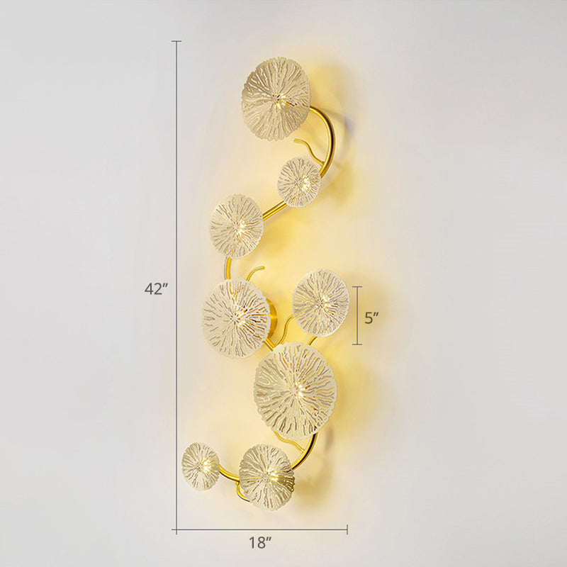 Lotus Leaf Metal Wall Light Sconce Modernity Wall Mounted Lamp for Living Room Clearhalo 'Cast Iron' 'Glass' 'Industrial' 'Modern wall lights' 'Modern' 'Tiffany' 'Traditional wall lights' 'Wall Lamps & Sconces' 'Wall Lights' Lighting' 2011592