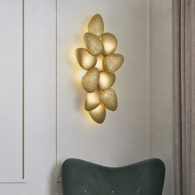 Cobblestone Wall Lighting Minimalist Metal LED Brass Wall Hanging Light for Living Room Brass 12" Clearhalo 'Cast Iron' 'Glass' 'Industrial' 'Modern wall lights' 'Modern' 'Tiffany' 'Traditional wall lights' 'Wall Lamps & Sconces' 'Wall Lights' Lighting' 2011598
