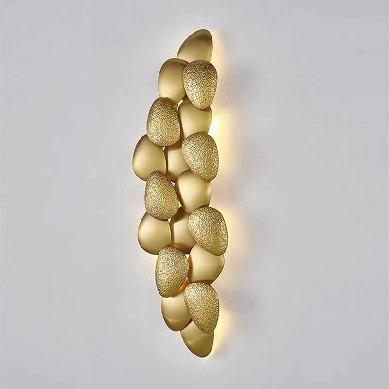Cobblestone Wall Lighting Minimalist Metal LED Brass Wall Hanging Light for Living Room Brass 12.5" Clearhalo 'Cast Iron' 'Glass' 'Industrial' 'Modern wall lights' 'Modern' 'Tiffany' 'Traditional wall lights' 'Wall Lamps & Sconces' 'Wall Lights' Lighting' 2011600