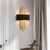 Flute Wall Sconce Light Modern 2 Bulbs Metal Wall Lighting Ideas with Curved Fabric Shade Black Clearhalo 'Cast Iron' 'Glass' 'Industrial' 'Modern wall lights' 'Modern' 'Tiffany' 'Traditional wall lights' 'Wall Lamps & Sconces' 'Wall Lights' Lighting' 2011601
