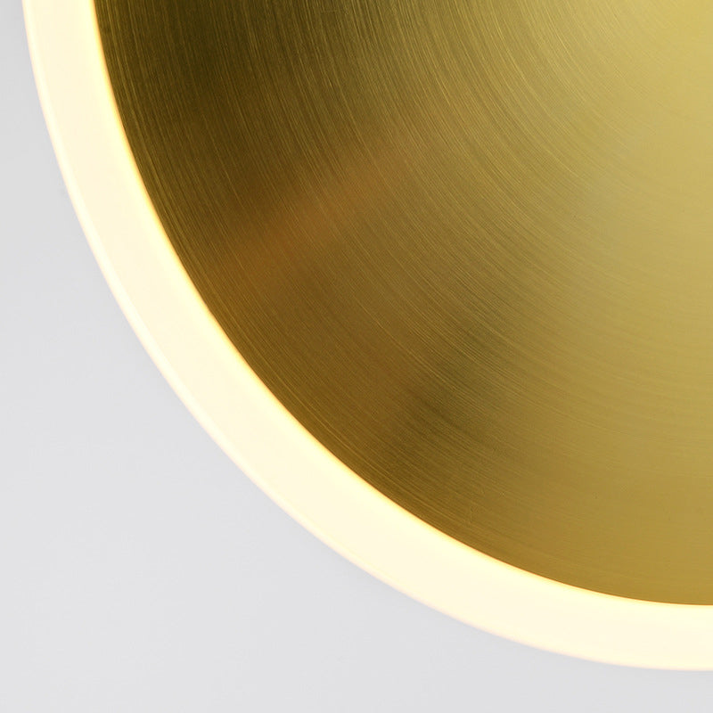 LED Bedside Pendulum Light Modern Brass Down Lighting with Saucer Aluminum Shade Clearhalo 'Ceiling Lights' 'Modern Pendants' 'Modern' 'Pendant Lights' 'Pendants' Lighting' 2011669