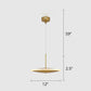 LED Bedside Pendulum Light Modern Brass Down Lighting with Saucer Aluminum Shade Clearhalo 'Ceiling Lights' 'Modern Pendants' 'Modern' 'Pendant Lights' 'Pendants' Lighting' 2011672